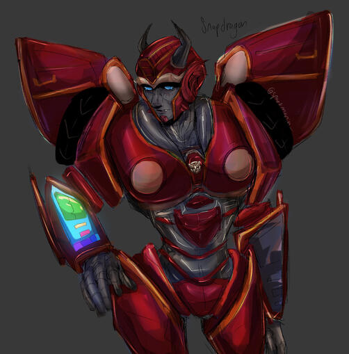 TF OC - Snapdragon - Halfbody Sketch&Colored + Shaded