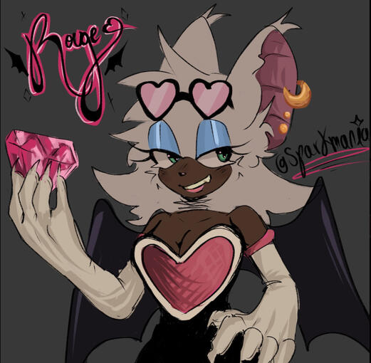 Rouge Fanart - Halfbody Lined&amp;Colored + Rough Shading